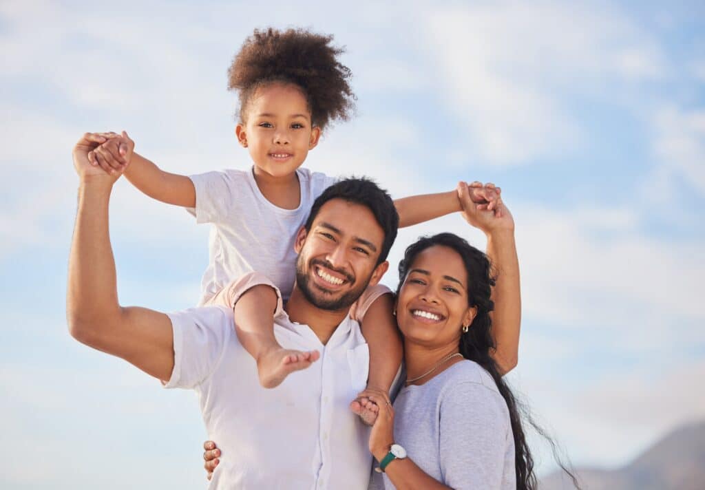 Vacation,,Travel,And,Portrait,Of,Happy,Family,Excited,For,Holiday