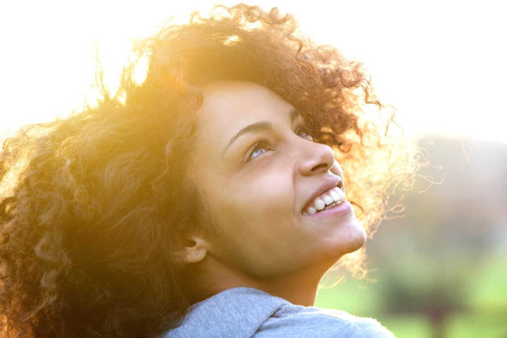 Close,Up,Portrait,Of,A,Beautiful,Young,African,American,Woman